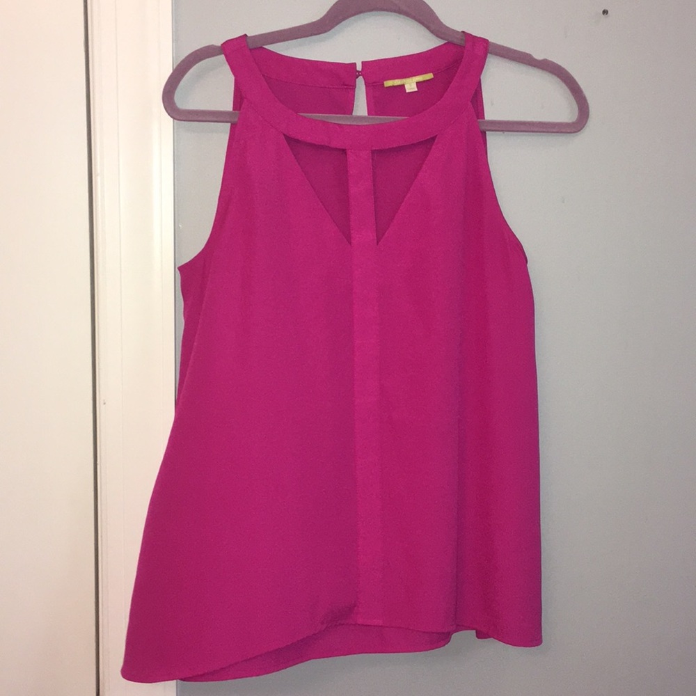 PINK CUT OUT TANK TOP